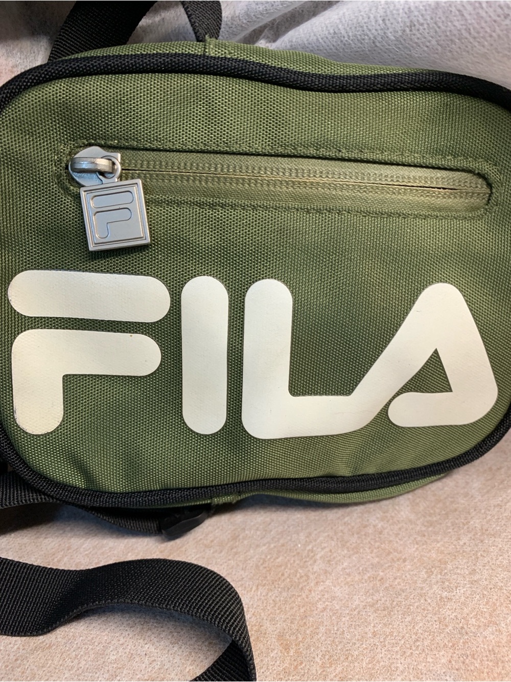 FILA Clarita  Green/ Black  Mini Crossbody Shoulder Utility Canvas  Bag (Unisex)
